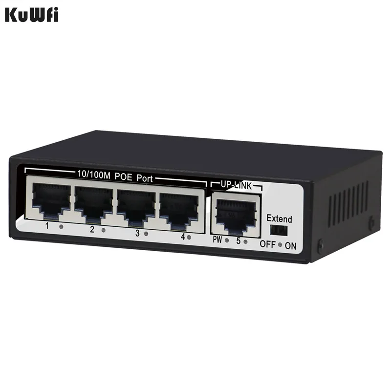 5 портов 10/100 Мбит/с коммутатор Plug And Play с IEEE 802.3af power 4 POE порта и 1 Uplink Ethernet Поддержка расширения 250 м - Цвет: 5 ports A