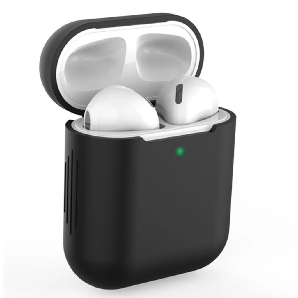 Для AirPods ТПУ силиконовый Bluetooth беспроводной чехол для наушников Защитный чехол Аксессуары для Apple Airpods зарядная коробка - Цвет: Black