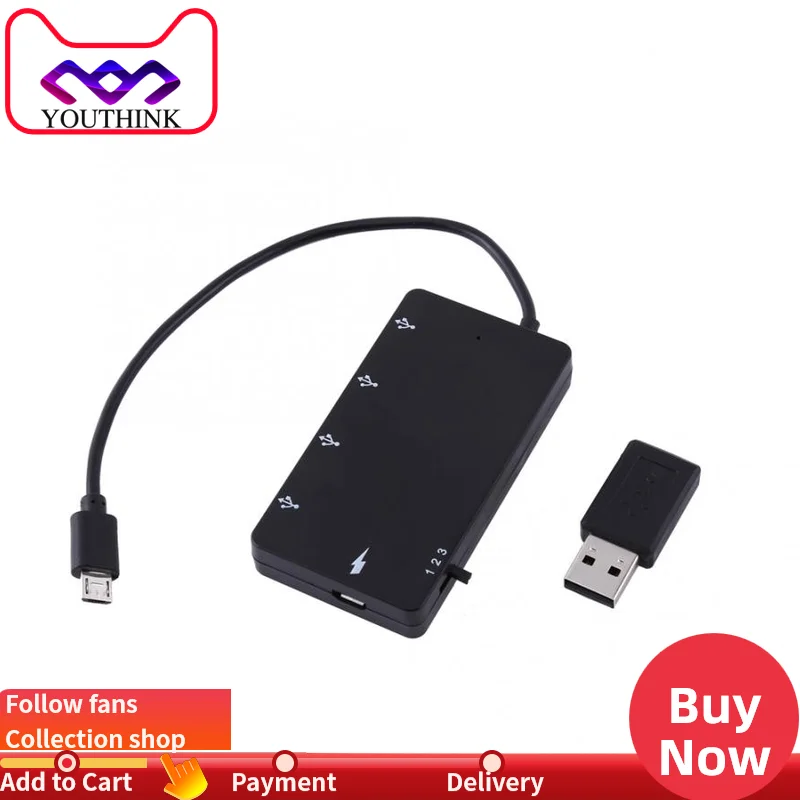 4 в 1 Micro USB Мужской до Женский OTG адаптер зарядный кабель для мобильного телефона