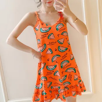 

Pyjamas Women Lingerie Babydoll Pijamas Women Fashion Casual Print V-Neck Sleeveless Pajamas Sleepwear Mini Dress пижамы женские