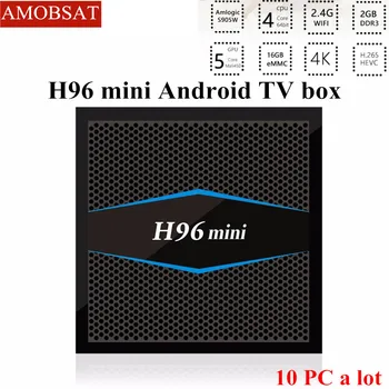 

AMOBSAT 10PCS/Lot H96 mini 4K 2G 16GB TV Box Android 7.1 quad Core Amlogic S905W Andriod TV Box Smart TV Box support IPTV