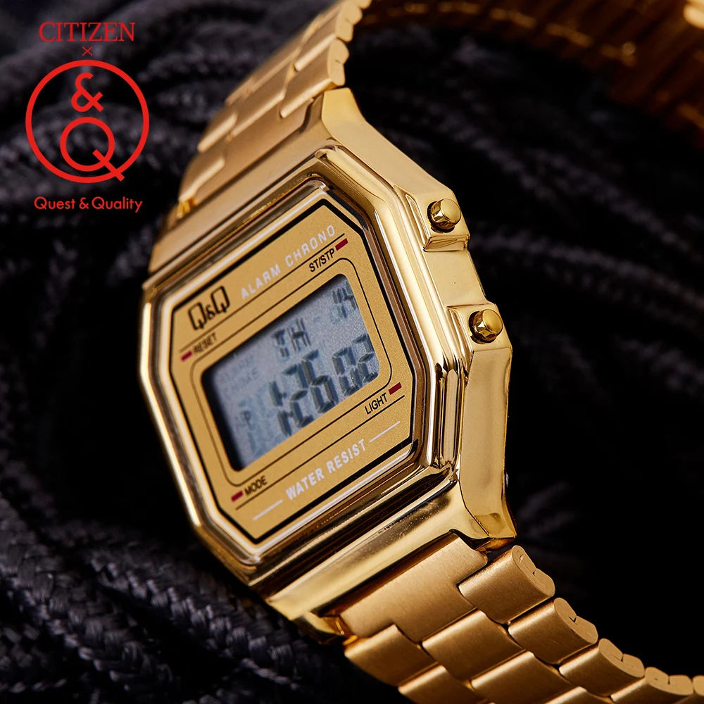 Citizen Q&Q мужские часы Gold Top Brand Luxury Set 30м Водонепроницаемые кварцевые Спортивные