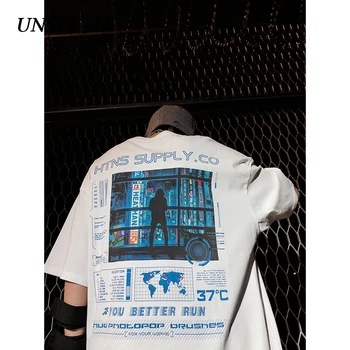 

UNSETTLE Harajuku T-shirts Summer Men/Women Hip Hop Funny Print tshirt Fashion Tee Streetwear t shirt Oversize Short Sleeve Tops
