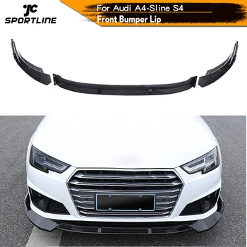 

Carbon Fiber Look Glossy Black Front Bumper Lip Spoiler Splitters for Audi A4 Sline S4 Sedan 2019