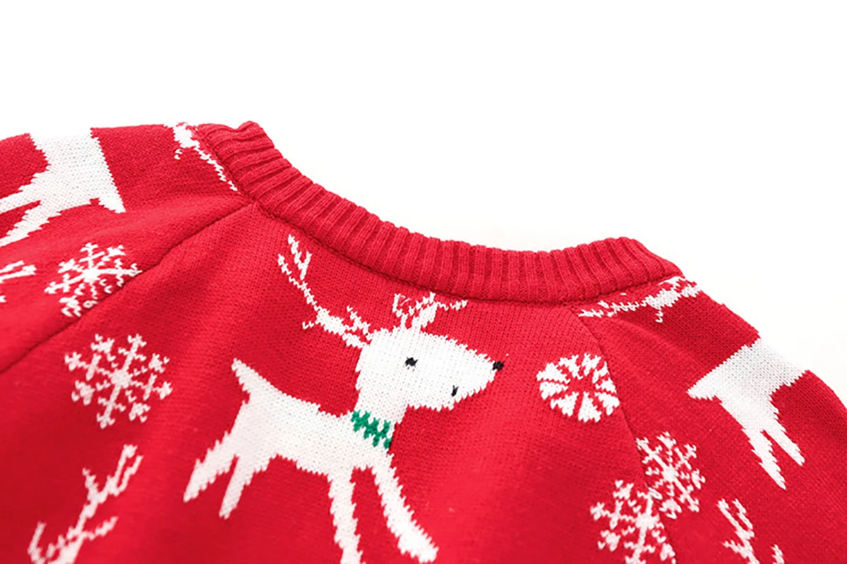 Длинный комбинезон для маленьких мальчиков и девочек; зимний комбинезон для малышей с рисунком лося; вязаная одежда Санта-Клауса для детей; Рождественский подарок; одежда