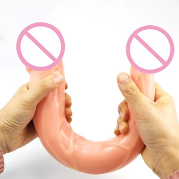 Soft Super Realistic Dual Ended Penis Long Double Head Dildo Jelly Dildos Sex Toys for Lesbian Masturbator Big Anal Dildos 2