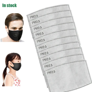 

10/50/100pcs/Lot For Kids/Adult 5 Layers PM2.5 Filter paper Anti Haze mouth Mask Non-woven Activated Carbon Filter paper