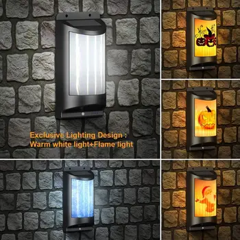 

91 LED Solar Wall Flame Lamp Halloween Christmas Decoration for Home Outdoor Garden Solar Light Waterproof Solar Wall Lamps
