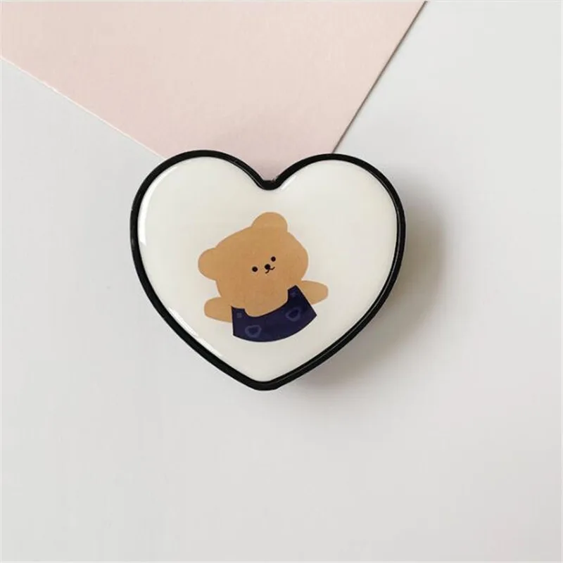 Cartoon Heart Bear Expanding Stand Mount Grip Phone Socket Fold Mobile Smartphones Pocket Holder Bracket Phone Stand Holder mobile holder