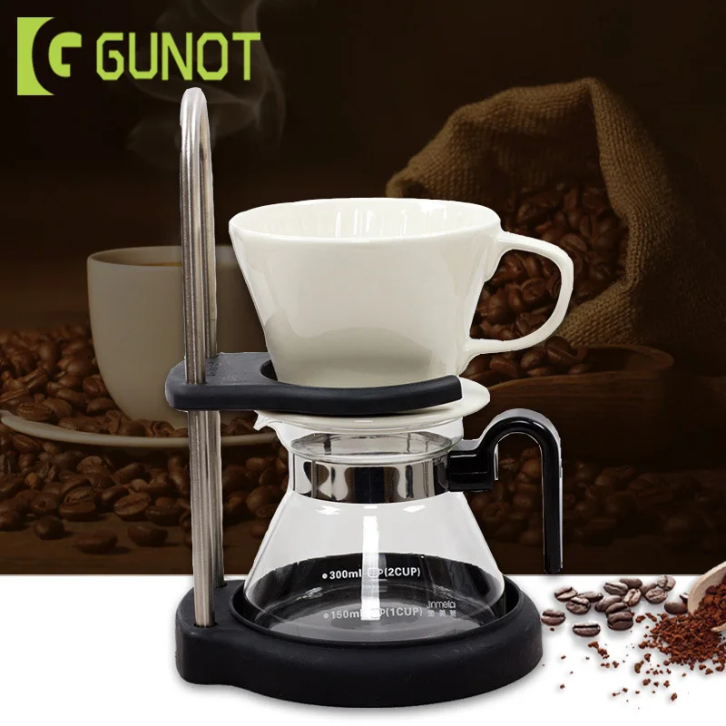 GUNOT новинка V60 залейте на диапазон кофейник керамический фильтр набор для кофе