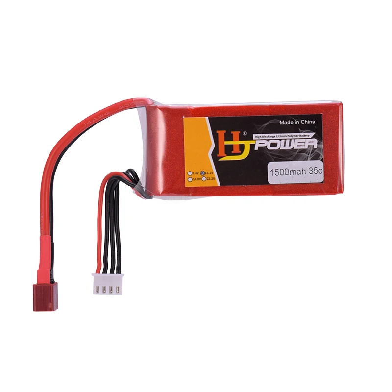 HJ 7,4 V 11,1 V 14,8 V 1500mAh 35C 2S Lipo батарея T Plug Высокая разрядка мощный для RC Дрон автомобиль Лодка Квадрокоптер RC модель