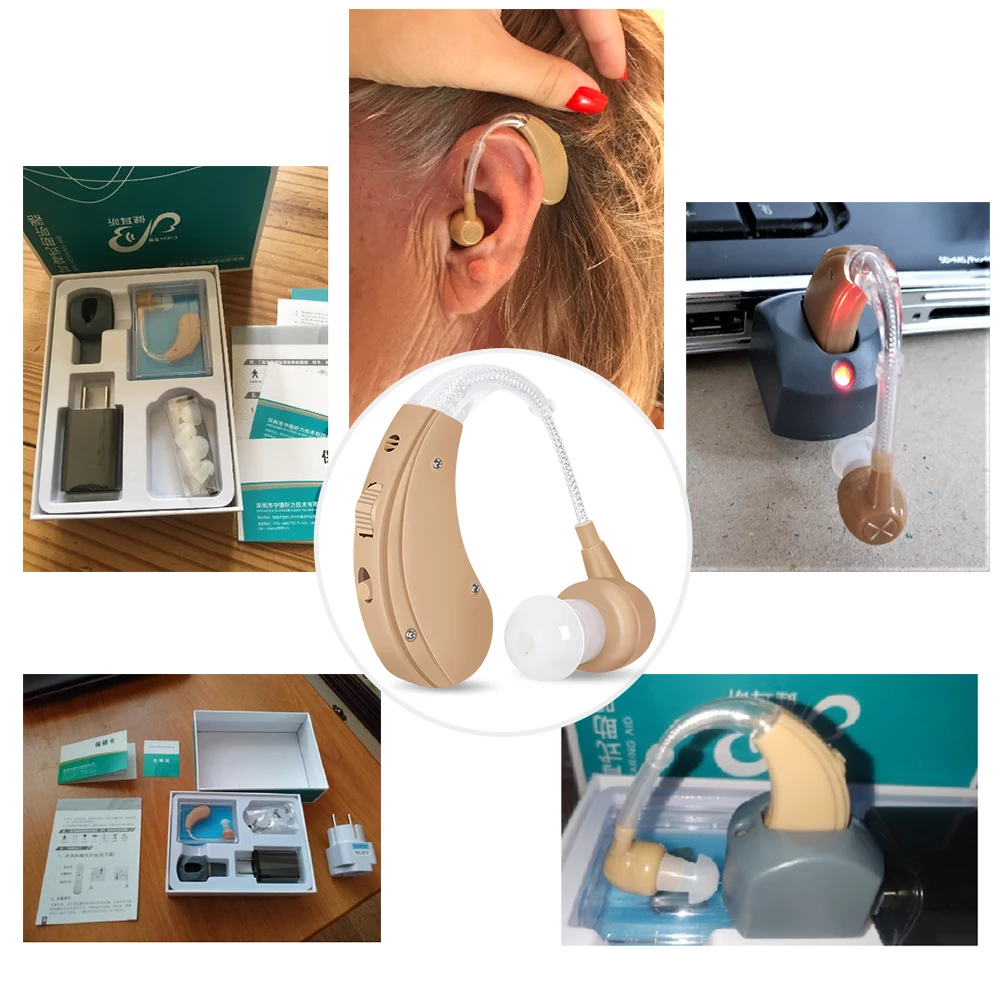 Cofoe Rechargeable BTE Hearing Aid For the elderly Hearing loss Sound Amplifier Ear Care Tools 2 5