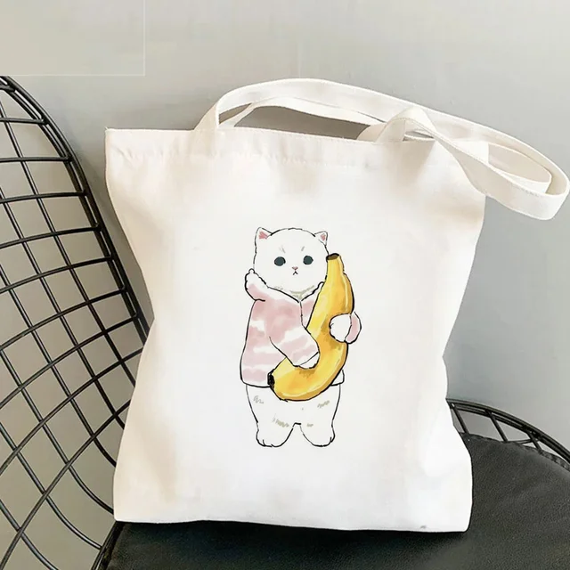 Cat Shark Shopping Bag Bolsa Compra Plegable Jute Bag Bolsa Shopper Bolso Shopping Handbag Bag Tote Reusable Net Ecobag Cabas 29575