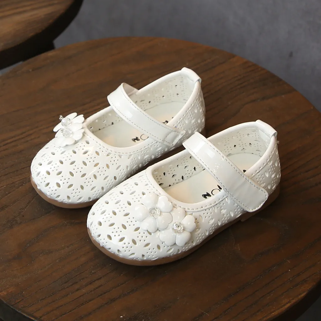Newest Summer Kids Shoes Fashion Leathers Sweet Baby Sandals For Girls Toddler Baby Breathable Hoolow Out Girl Flower Shoes