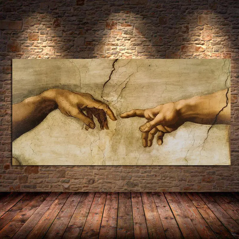 Tableau La Création d'Adam – Reproduction Michel-Ange