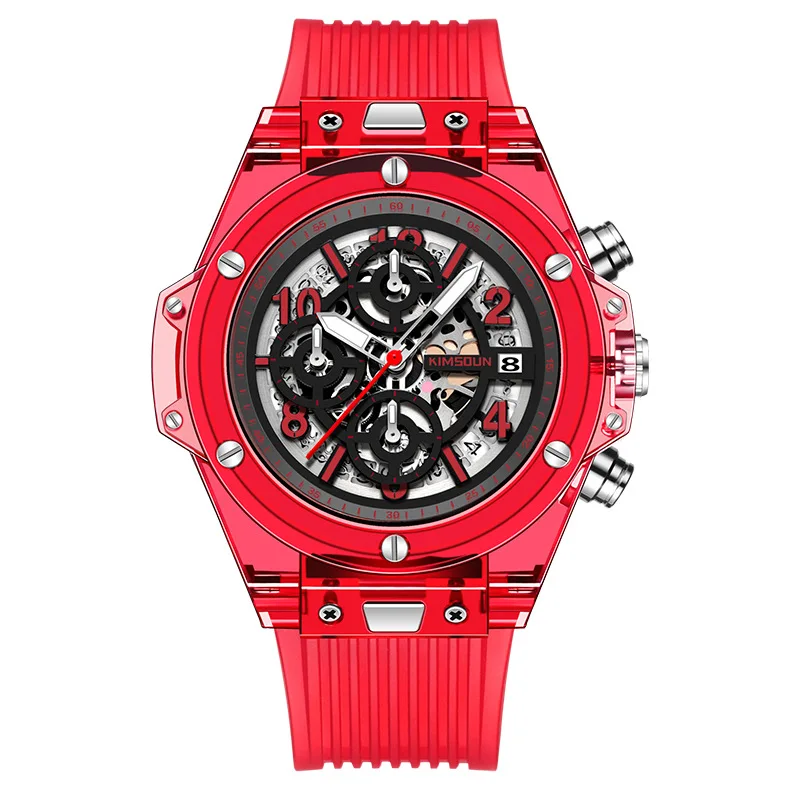 

Switzerland Diamond cutting Japan MIYOTA quartz transparent silicone multi-function net red watch female watch relogio feminino