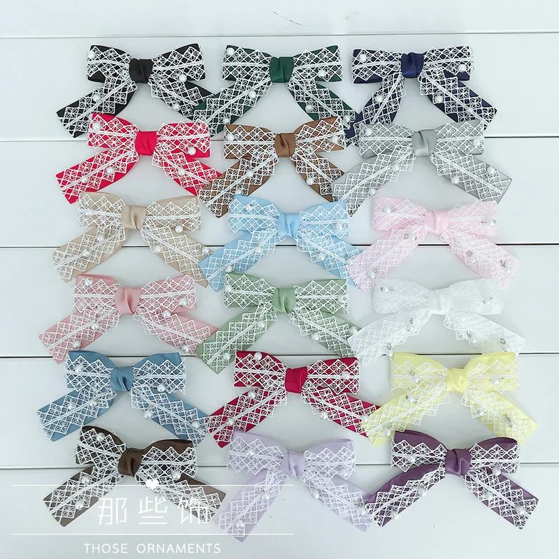 

Small Fresh Headdress Lolita Side Clip Handwork Headwear Fairy Japanese Teen Girl Bowknot Pearl Decorate Hair Clip Hair Pin