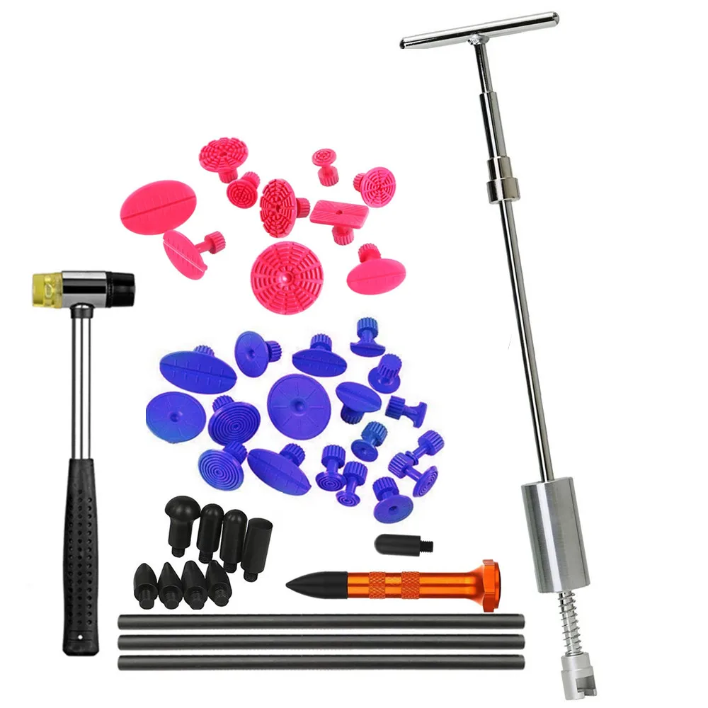 Dent Puller Kit Slide Hammer Dent Removal Pulling Tabs Hot Melt Glue