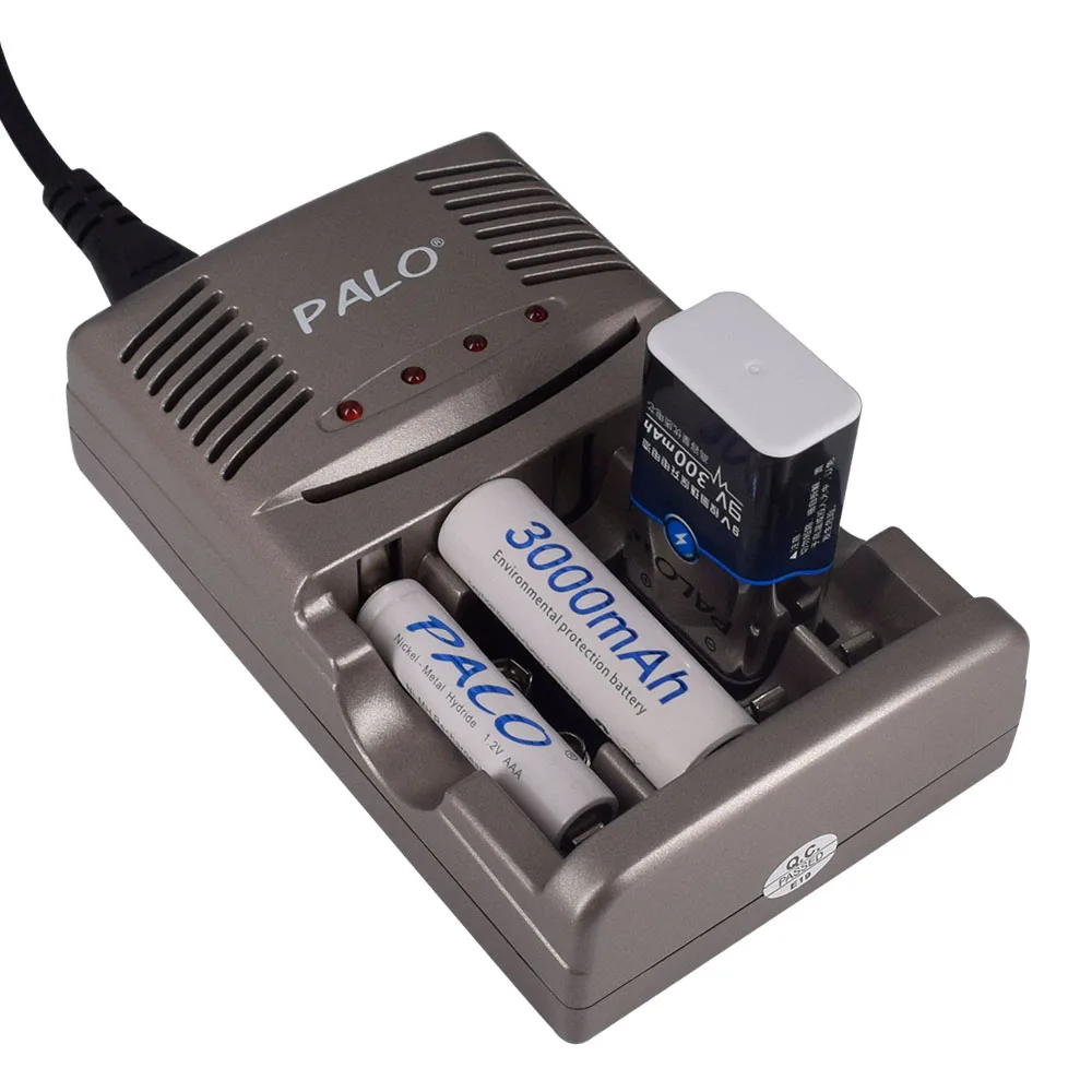 

PALO 1.2V AA AAA battery charger 9V nimh rechargeable battery charger for 1.2V AA AAA 9V NiCd NiMh Battery