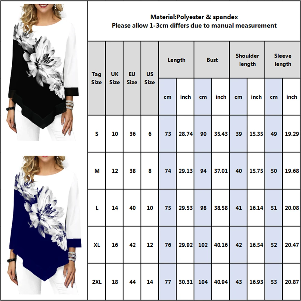 Floral Printed Women Shirt Asymmetric Hem Autumn Blouse Shirt For Woman Flower Print Tops O Neck Blusas Fashion Female Camisa