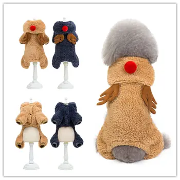 

Xmas Reindeer Dogs Jumpsuit For Small Medium Dog Cute Christmas Pet Cosplay Autumn Winter Cat Teddy Clothes S M L XL XXL