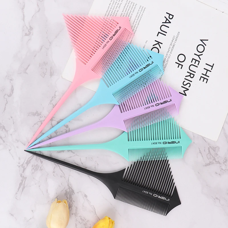 Professional Plastic One-Way Weave Benadryl Verify hair comb Salon Tool Hair dye Kam Sectioning Heading Rand Brush | Красота и
