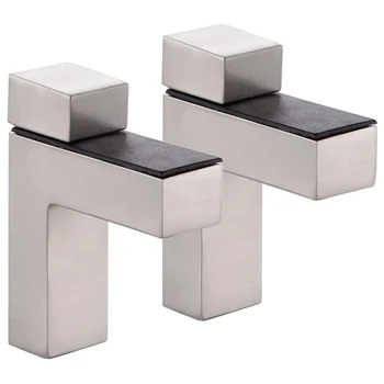 

2 Pcs Solid Metal Adjustable Wood / Glass Shelf Bracket Wall Mount