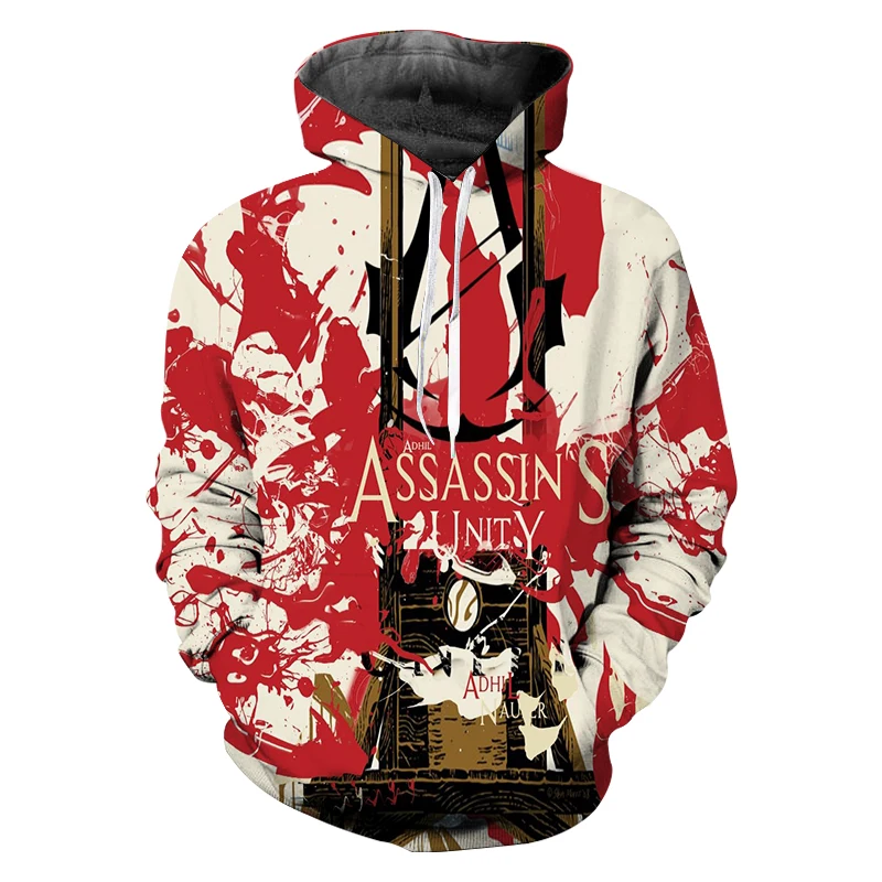 Красный Assassin's Creed толстовки уличная Толстовка Sudaderas Para Hombre мужские Мужская