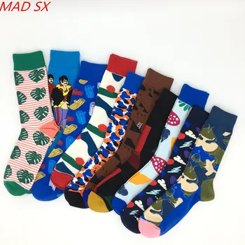 

10 pairs/lot Mens Hobbies Funny Dress Socks Crazy & Funky Valentine's gift sock Cool Novelty Fun Happy socks For Men