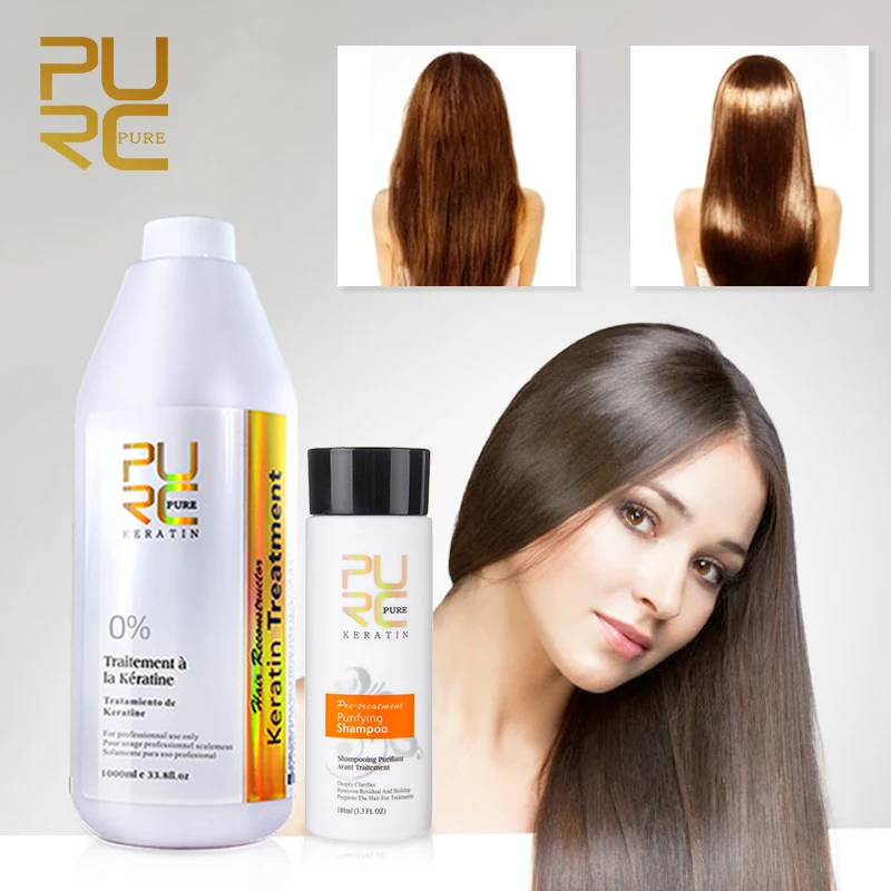 PURC queratina brasileña para el cabello, tratamiento alisador libre de  formaldehído, juego de champú purificador, reparación, alisado, cuidado del  cabello, 100ml|hair c|keratin straight hairkeratin weave - AliExpress