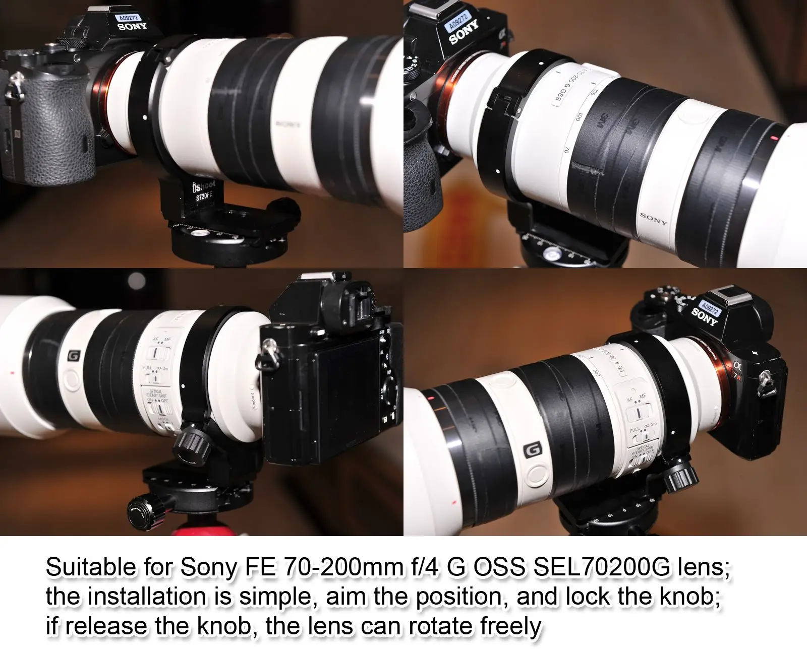 Металлическое опорное кольцо для объектива штатива Sony FE 70 200 мм f/4G OSS SEL70200G Нижняя