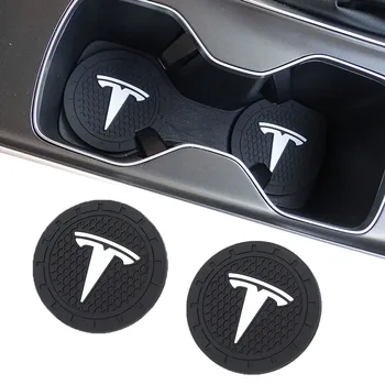 

For Tesla MODEL 3 X S Car Water Cup Bottle Holder Anti-slip Pad Mat Silica Gel Accessories