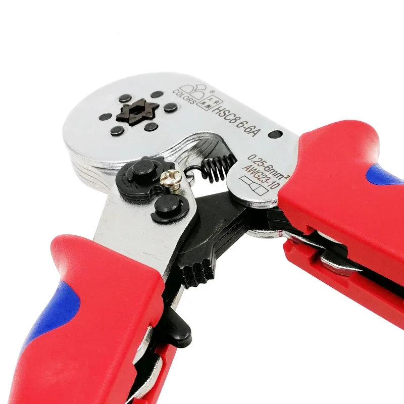 HSC8 크림핑 플라이어, 0.25-6 mm2, 23-10AWG, 1020 개, 700 개 튜브 박스 타입, 니들 타입 터미널 크림프, 미니 압력 와이어 도구