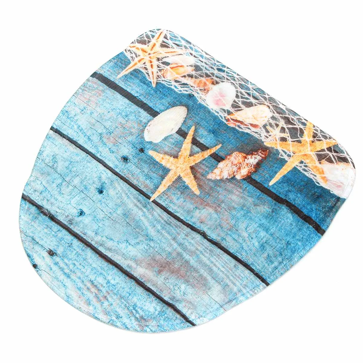 1 Set Bathroom Non-Slip Sandbeach Pedestal Rug+ Lid Toilet Cover+ Bath Mat Bathroom Decoration