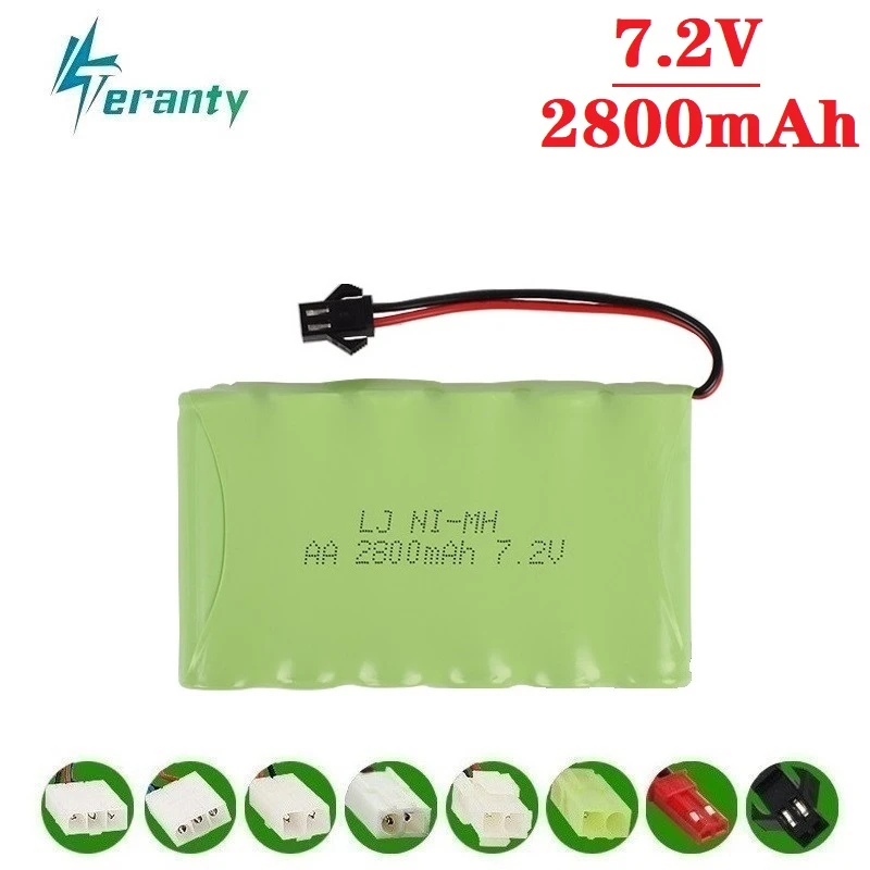 2800mah 7,2 v перезаряжаемая батарея для радиоуправляемых игрушек, автомобилей, танков, роботов, пистолетов, лодки, NiMH батарея AA 7,2 v 2400 mah, аккумулятор от 1 шт. до 10 шт