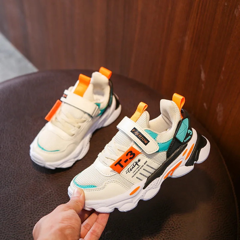 

2019 Spring And Autumn New Style S Online Celebrity INS Super Fire Children Punched Sheet Surface Dad Shoes BOY'S Fashion Korean