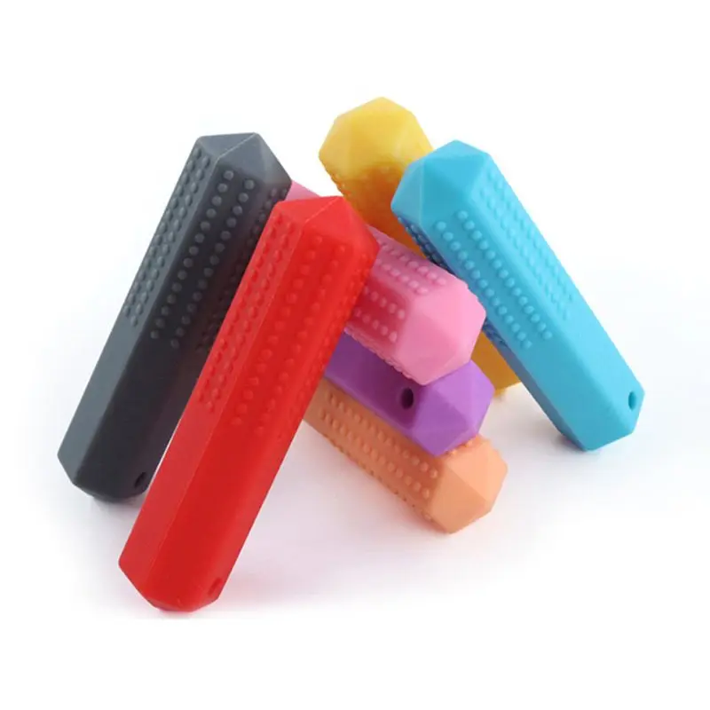 Baby Silicone Teether Kids Chew Necklace Sensory Chewy Pendant Teething Toys for Autism ADHD Special Needs 4