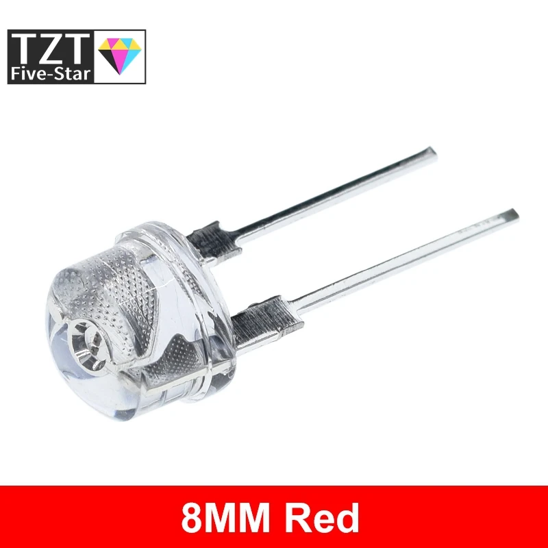 10/100PCS NEUE F8 8mm 0,5 W 3,0-3,2 V Stroh hut LED Weiß Super helle LED lampe Weitwinkel Transparente LED Lampe Strohhut LED – Detail 14
