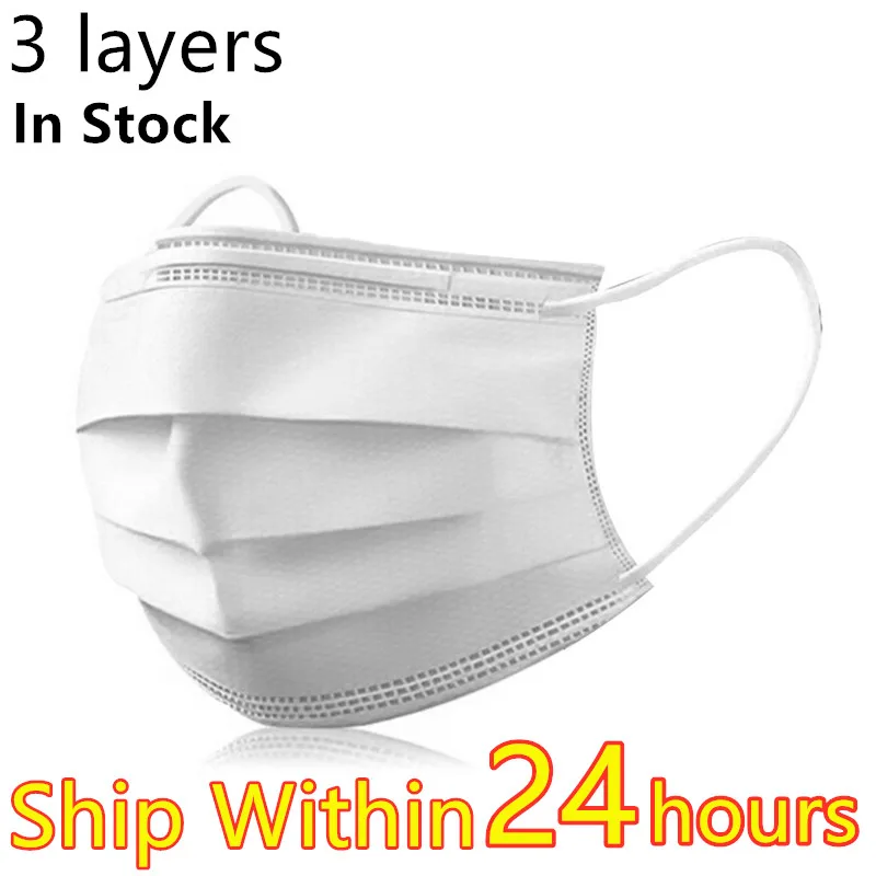 

Mask Disposable 5/10 pcs/bag Nonwove 3 Layer Ply Filter Mask mouth Face mask filter safe Breathable dustproof Protective masks