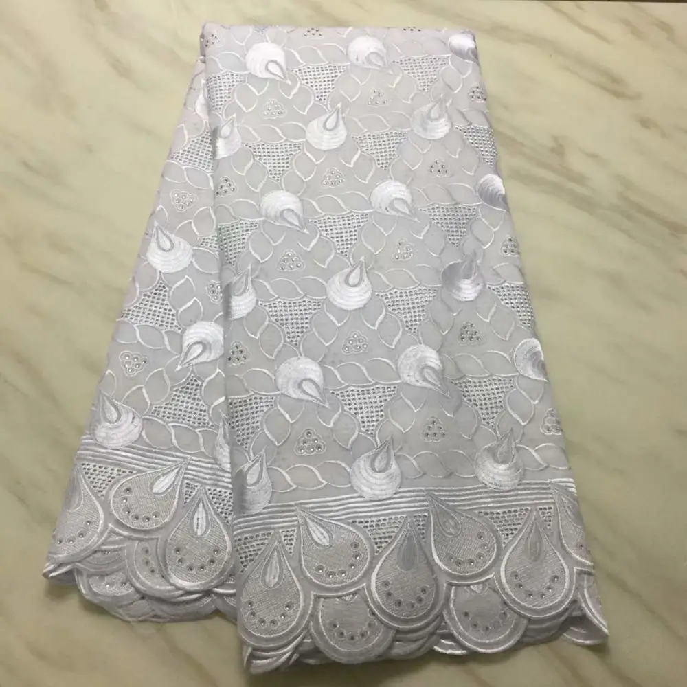 

High Quality Swiss Voile Laces In Switzerland Cotton African Dry Cotton Lace Fabric Nigerian Voile Lace 5Yards PL1601