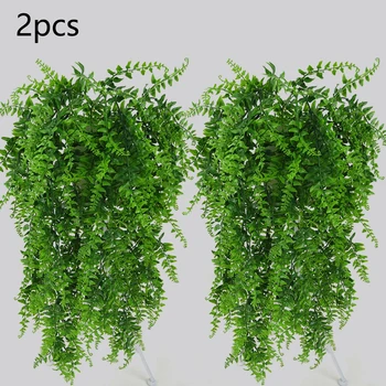 

Foldable 2 Pc Artificial Fake Flower Vine Hanging Garland Plant Home Outdoor Garden Decor Plastic Foldable Easy For Storage