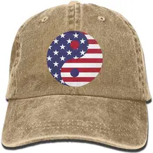 Yin Yang флаг США унисекс бейсбольная кепка хлопок деним Регулируемая Кепка для гольфа s для мужчин и женщин