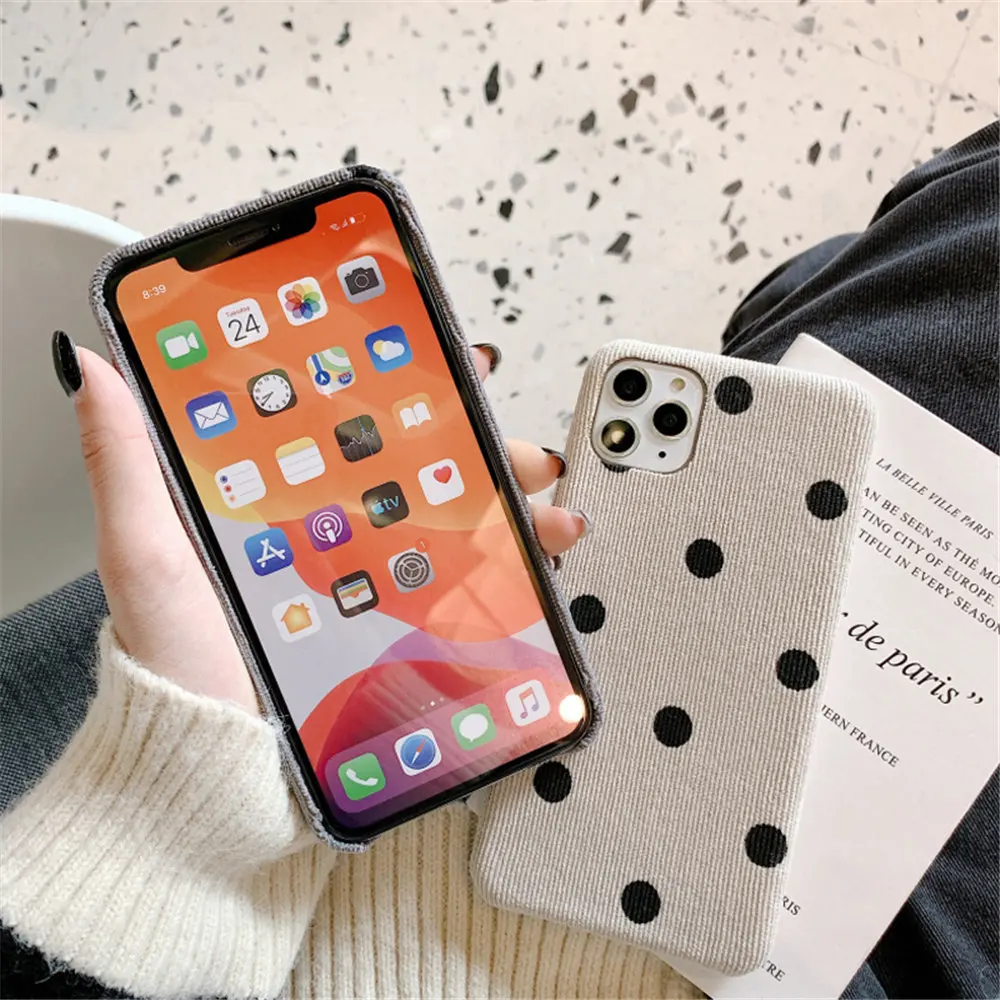 Lovebay ткань Текстура Любовь Сердце волна точка чехол для телефона для iPhone 11 Pro Max 6 6s 7 8 Plus X XS XR Xs Max мягкий теплый PU Fundas