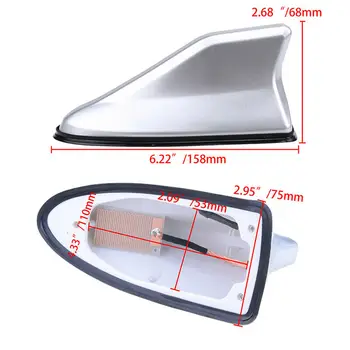 

Universal Car antenna Radio Signal ABS Plastic Silver Shark fin Aerial