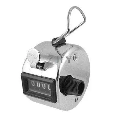 

Resettable 4 Digits Hand Tally Counter Silver Tone