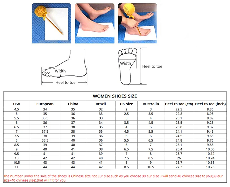 Women shoes size