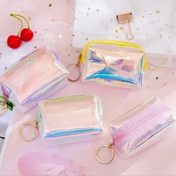 

Hot Sale Laser Deisgn Transparent Travel Make up Bag Female Waterproof Jelly Bag PVC Cosmetic Bag For Female Makeup Bags