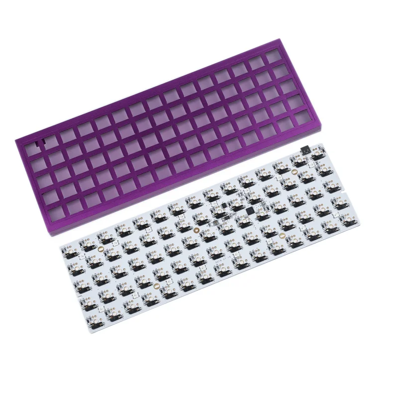 Purple ID75 75 клавишный artholinear макет QMK анодированный алюминиевый чехол с горячей заменой типа C PCB механический комплект клавиатуры - Цвет: Purple