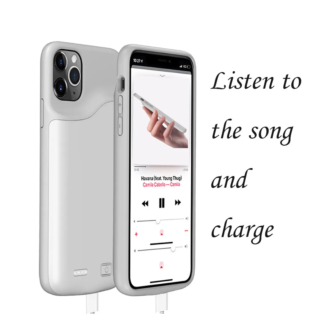 Аккумулятор с зажимом для задней панели iphone 11 ProMax 6,5 дюйма, Расширенный Аккумулятор 6000 мАч, чехол для зарядки телефона, горячая распродажа, Прямая поставка# G2
