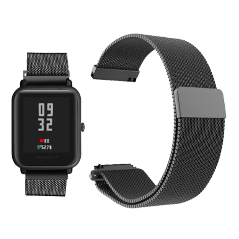

Stainless Steel Mesh Bracelet Smart Watch Replacement Band Magnetic Watch Strap For Xiaomi Mi Amazfit Bip Youth Watch bracelet